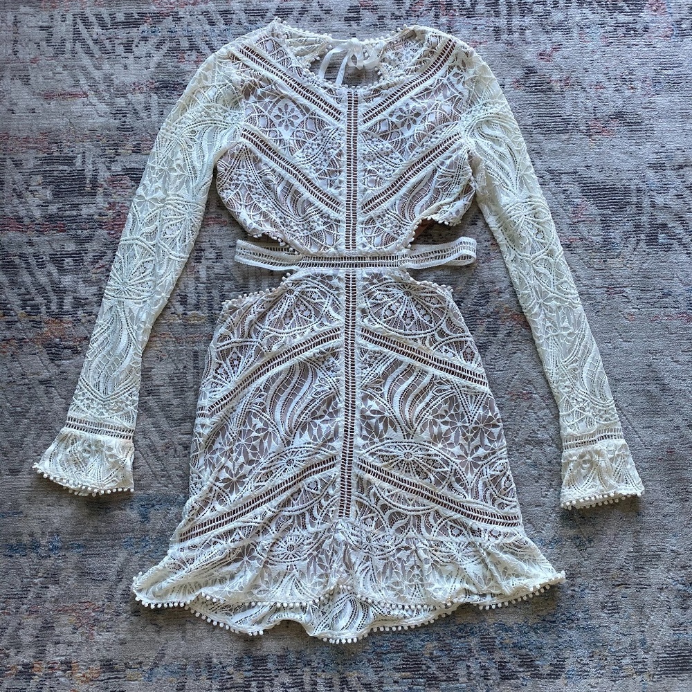 For Love & Lemons White Lace Dress